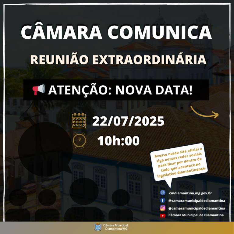 REUNIÃO EXTRAORDINÁRIA – NOVA DATA!