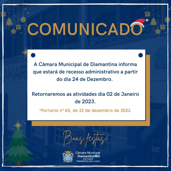 COMUNICADO - RECESSO DE FIM DE ANO!